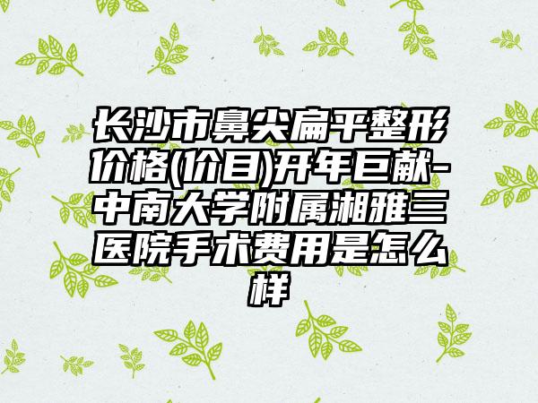 长沙市鼻尖扁平整形价格(价目)开年巨献-中南大学附属湘雅三医院手术费用是怎么样